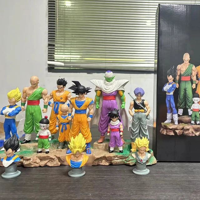 Dragon Ball 28cm PVC Action Figures – Krillin, Son Gohan & Trunks Collectible Toy Set for Kids & Desktop Decor