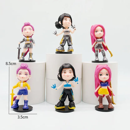 6pcs/set New Kpop Demon Hunters Figure Series Anime Handmade Model Trendy Bedroom Decoration Boy Girl Gift Box Gift