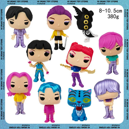 10pcs Kpop Demon Hunters Figure Pvc Model Anime Figurine Collection Statue Desk Decoration Dolls Children Toys Halloween Gifts